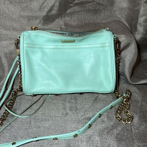 Rebecca Minkoff Purse Wintermint Leather Mini MAC Crossbody Bag - Picture 2 of 13